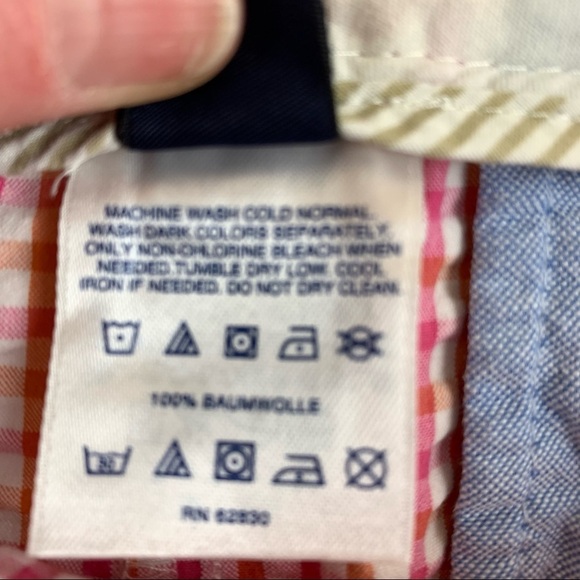 LANDS' End Red White Searsucker Shorts - Picture 4 of 10